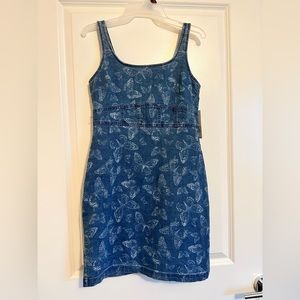 Denim butterfly dress NWT